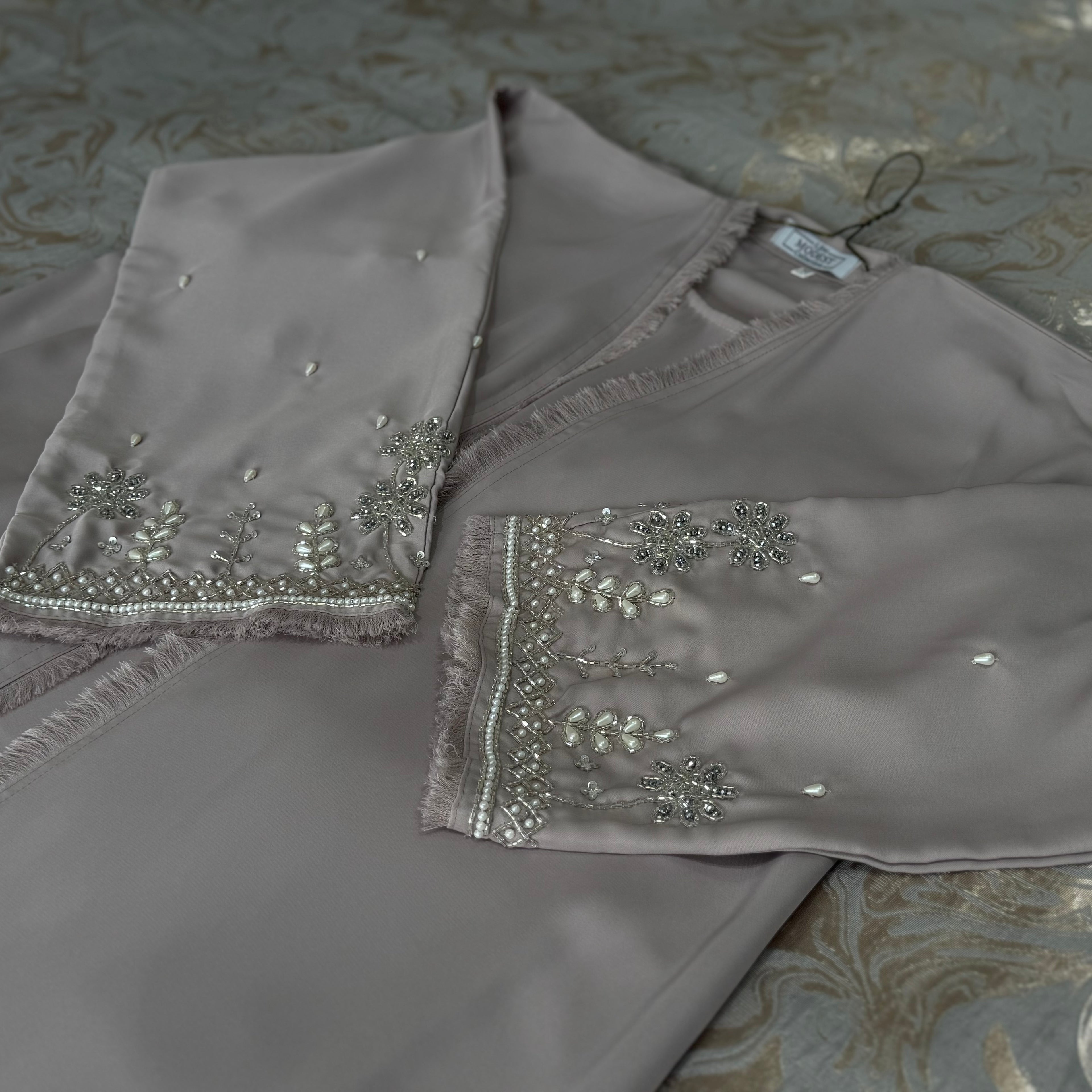 SULTANA - Luxury 4 Piece Sleeve Embellishment Abaya with Inner Belt and Scarf Included