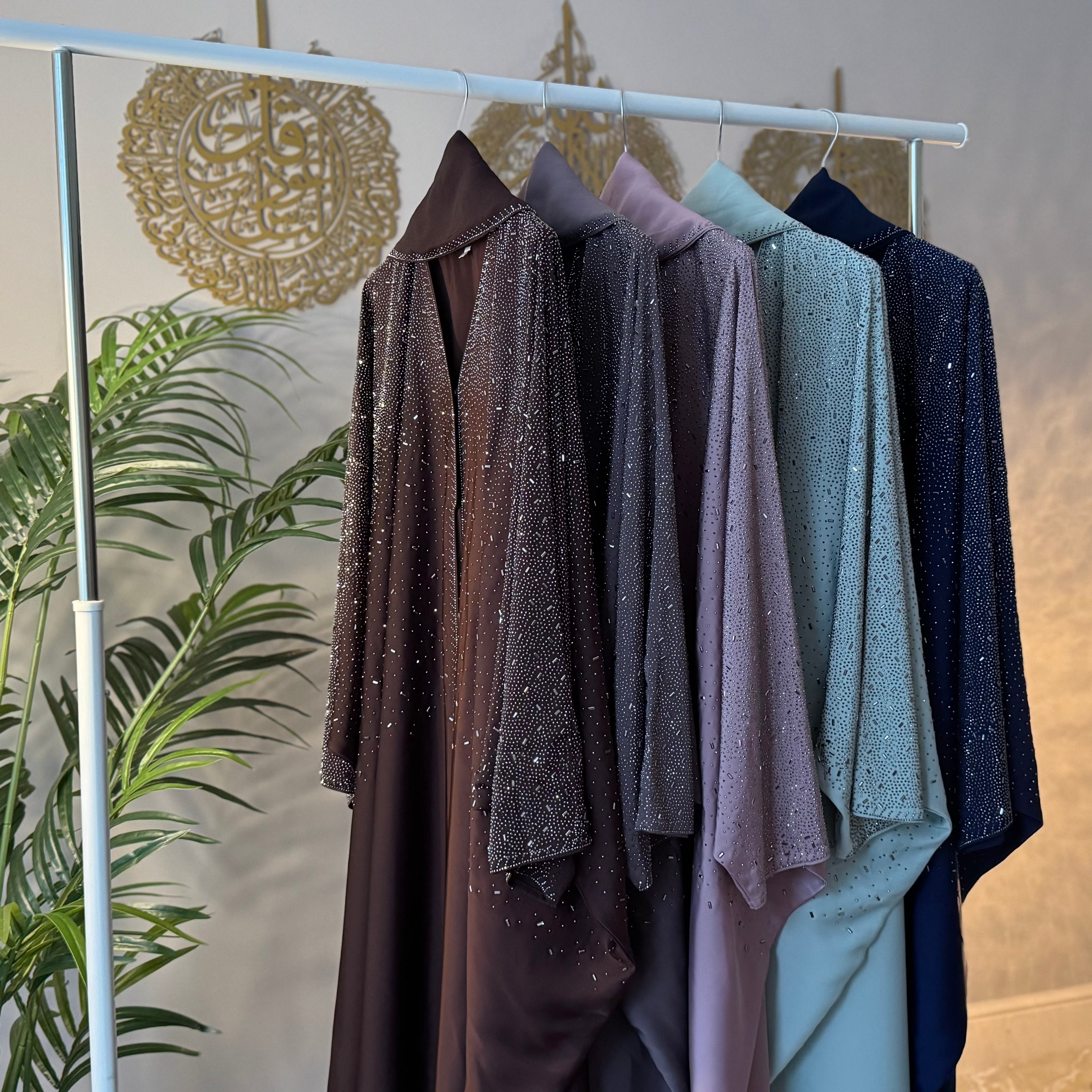 INARA ABAYA - Women's Premium Butterfly Open Abaya with Buttons Luxury Batwing Design in Anti Crepe Material