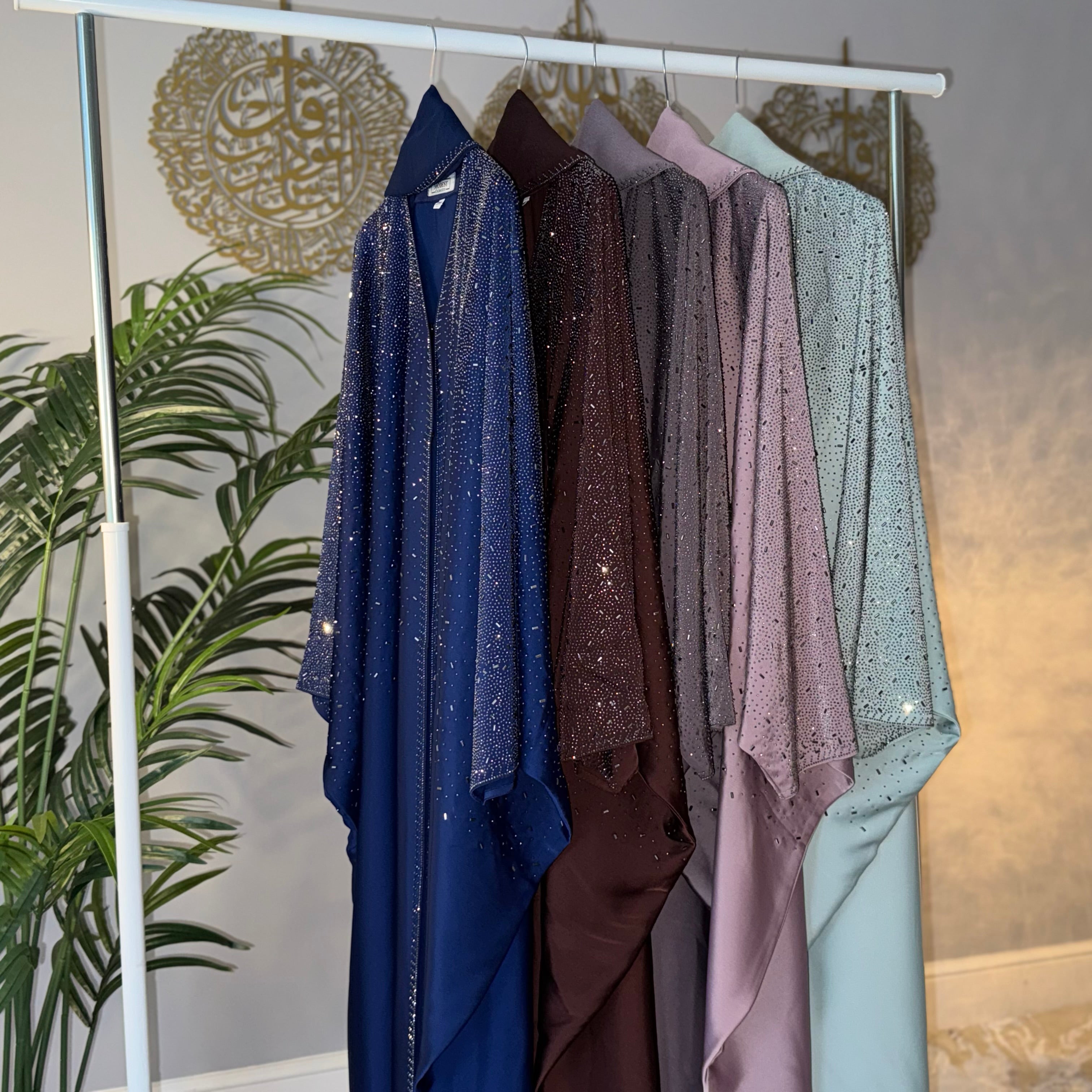 INARA ABAYA - Women's Premium Butterfly Open Abaya with Buttons Luxury Batwing Design in Anti Crepe Material