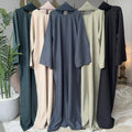 Linen Pocket Closed Abaya With Scarf & Belt For Work Uni Holiday Everyday Use Premium High Blend Linen Fabric Lightweight Breathable Comfortable