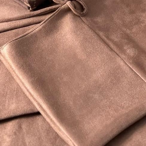 SUEDE BOW DESIGN WINTER ABAYA