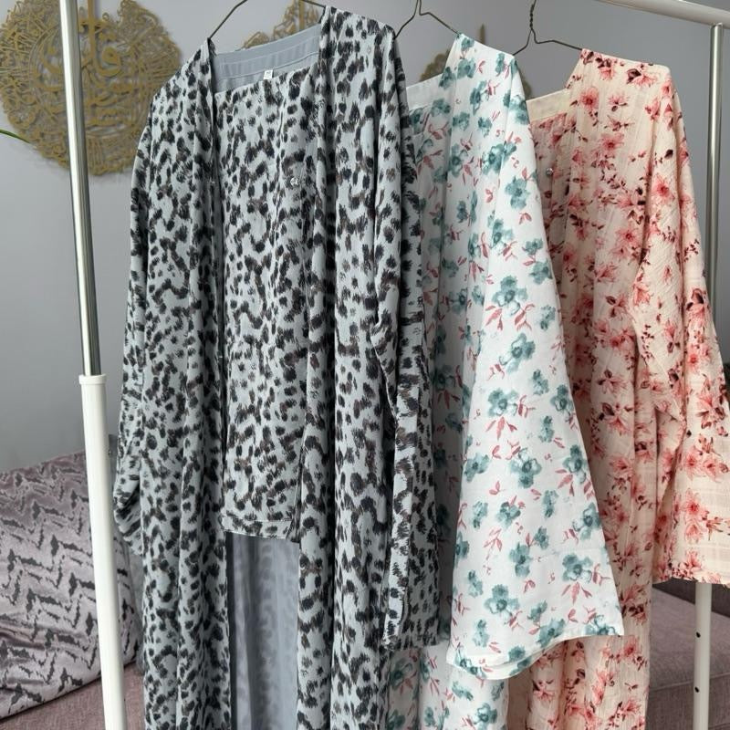 Printed Floral Chiffon Abaya